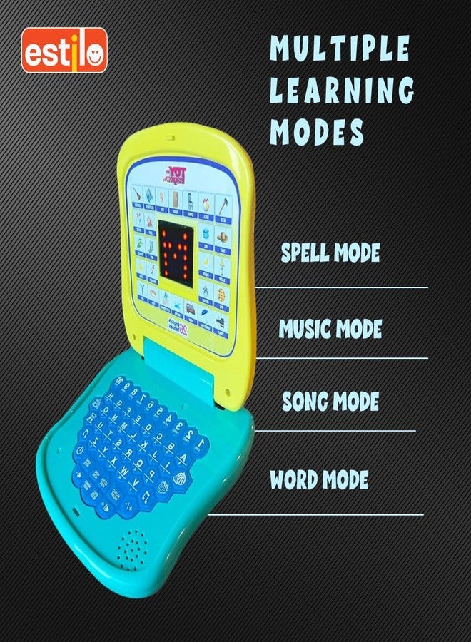 إستلو لعبة كمبيوتر محمول للأطفال من إستيلو لتعليم الأرقام والحروف الأبجدية | لعبة كمبيوتر تعليمية للأطفال من عمر سنتين إلى ست سنوات | لعبة كمبيوتر محمول للأطفال مع أنشطة ممتعة وأصوات وموسيقى - أزرق - Image 4